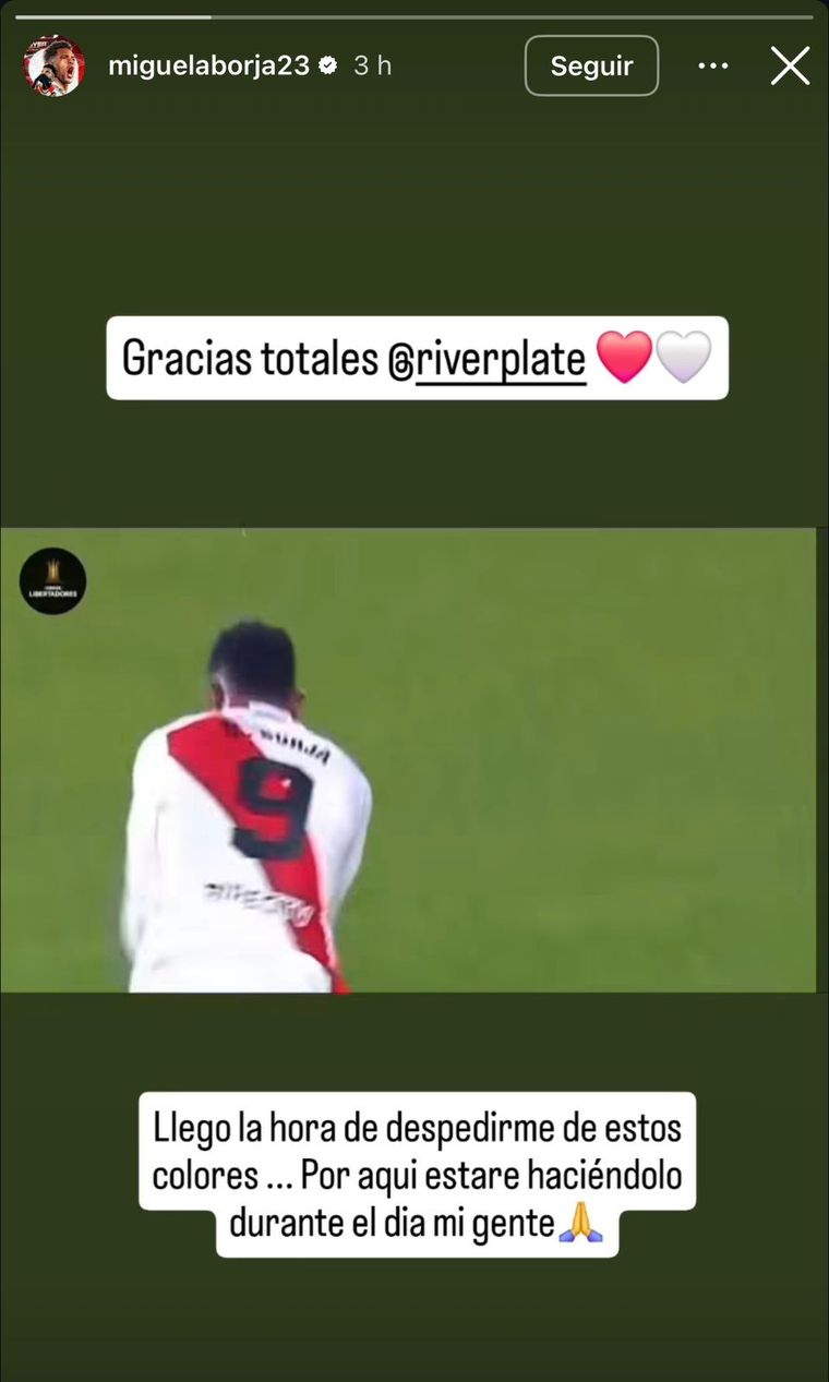La historia de Miguel Borja a horas de finalizar su contrato con River. La historia de Miguel Borja a horas de finalizar su contrato con River.