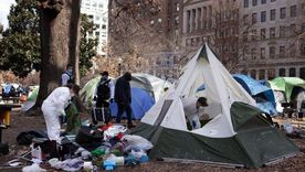 Un campamento de tiendas de campaña en el centro de Washington DC, en 2023. Un campamento de tiendas de campaña en el centro de Washington DC, en 2023.