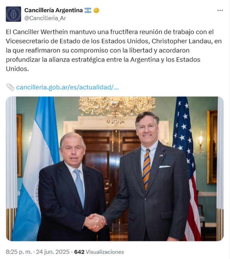 Él Canciller Gerardo Werthein en una reunión clave en Estados Unidos. Él Canciller Gerardo Werthein en una reunión clave en Estados Unidos.