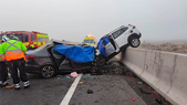 El accidente se produjo sobre la mañana de este martes en una autopista chilena. El accidente se produjo sobre la mañana de este martes en una autopista chilena.