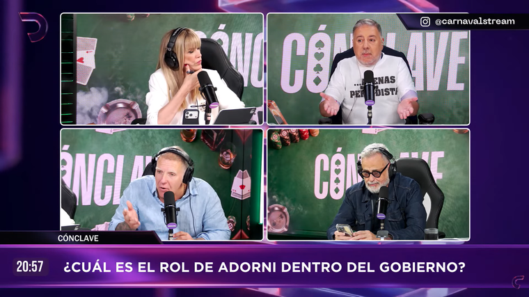 Fabián Doman y Manuel Adorni se sacaron chispas en Carnaval Stream. Fabián Doman y Manuel Adorni se sacaron chispas en Carnaval Stream.