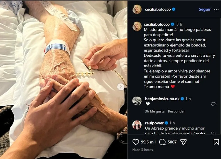 La emotiva imagen de despedida que compartió Cecilia Bolocco desde la clínica. La emotiva imagen de despedida que compartió Cecilia Bolocco desde la clínica.