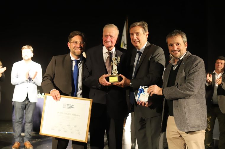 Honor. Aldo Guarino Arias fue distinguido como Ciudadano ilustre en 2022 Foto: gentileza