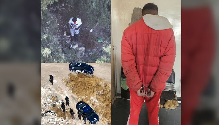 Uno de los menores detenidos tras la intensa persecución y los rastrillajes de drones en el Campo Papa.&nbsp;