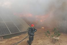 El incendio se registró el lunes al mediodía en Las Heras Foto: Prensa del Ministerio de Seguridad