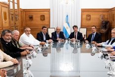 Guillermo Francos reunido con la CGT en la Casa Rosada a principio de año. Foto: Presidencia