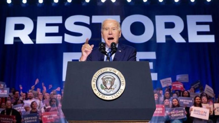 El presidente de EE.UU., Joe Biden, colocó el aborto en el centro de su campaña para la reelección. Foto: Getty Images