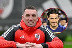 Cómo fue la reacción de Franco Armani cuando le preguntaron por la ausencia de Edinson Cavani en el Superclásico del domingo. Foto: X @RiverPlate | IG @cavaniofficial21