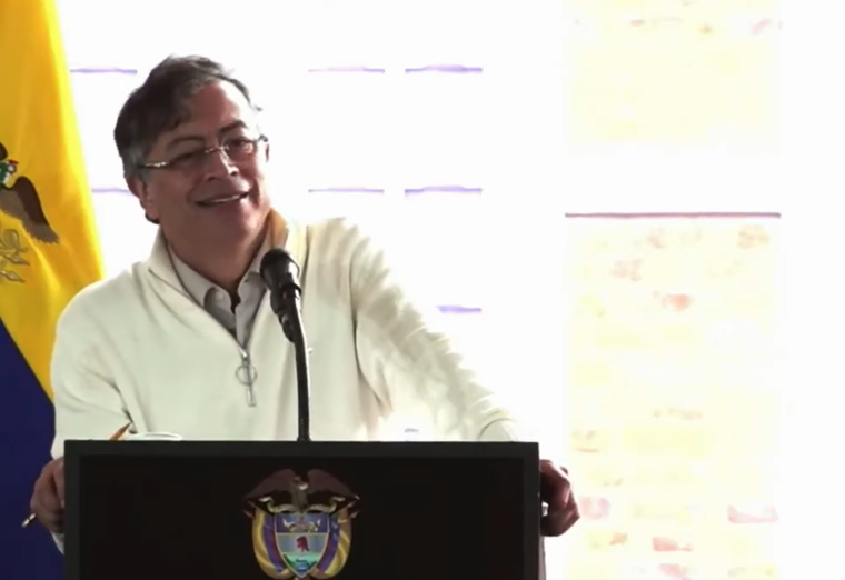 El presidente de Colombia, Gustavo Petro, en su discurso.