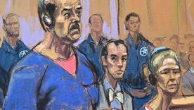 El boceto de Nicolás Maduro en la audiencia ante el tribunal de Nueva York.