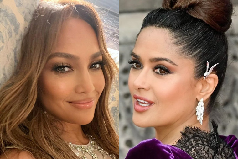 JENNIFER LOPEZ, SALMA HAYEK LAS ACTRICES SE HICIERON AMIGAS A FINALES DE LOS 90, CUANDO SE EMPEZARON A HACER CONOCIDAS Foto: INSTAGRAM / CANVA