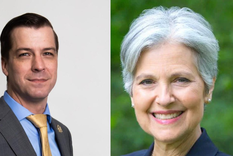 Chase Oliver y Jill Stein son candidatos presidenciales estadounidenses por el Partido Libertario y el Partido Verde respectivamente. Foto: X