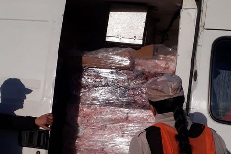 Más de 2500 kilos de carne fueron incautados en la Ruta 40 Foto: Ministerio de Seguridad