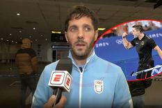 Mazzilli no tuvo pelos en la lengua al hablar del festejo de gol de Peillat. Foto: Captura ESPN y @dhb_hockey