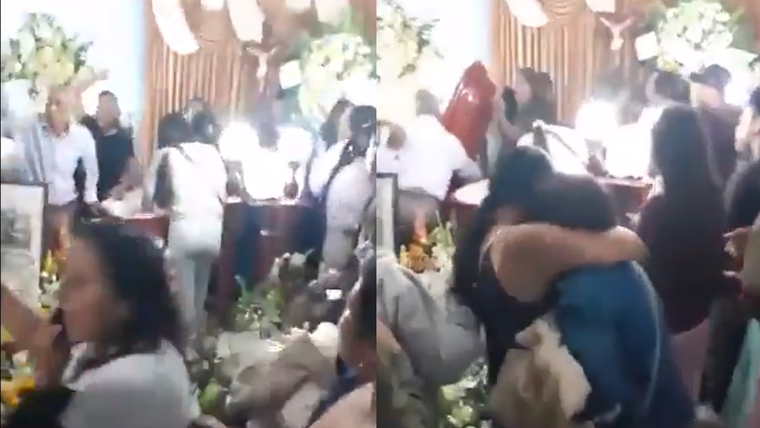 El hombre había fallecido, pero sus familiares sintieron que se movía dentro del ataúd Foto: X