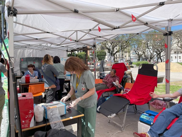 En el Día nacional del donante de sangre, la red de hospitales universitarios de la UBA instaló postas de donación en la Ciudad. Foto: MDZ