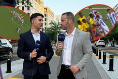 Hernán Feler y Gastón Edul no dejaron pasar una sola pelota parada de Colombia sin recordar la cantidad de goles que habían hecho por esa vía. Foto: @hfeler y capturas TyC Sports