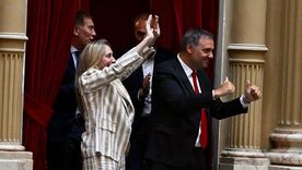 Karina Milei y Manuel Adorni en el Congreso