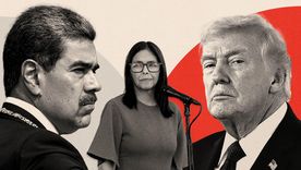 Donald Trump, Delcy Rodríguez y Nicolás Maduro