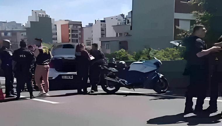 El operativo en la Autopista 25 de Mayo Foto: Captura de video