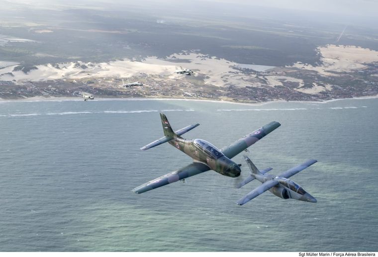 En Brasil se está desarrollando el Ejercicio Cruzex donde se prueban los Pampa III argentinos. Foto: Fuerza Aérea de Brasil