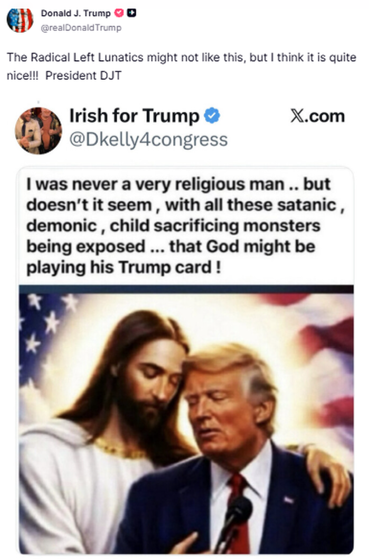 Trump abrazado a Jesús