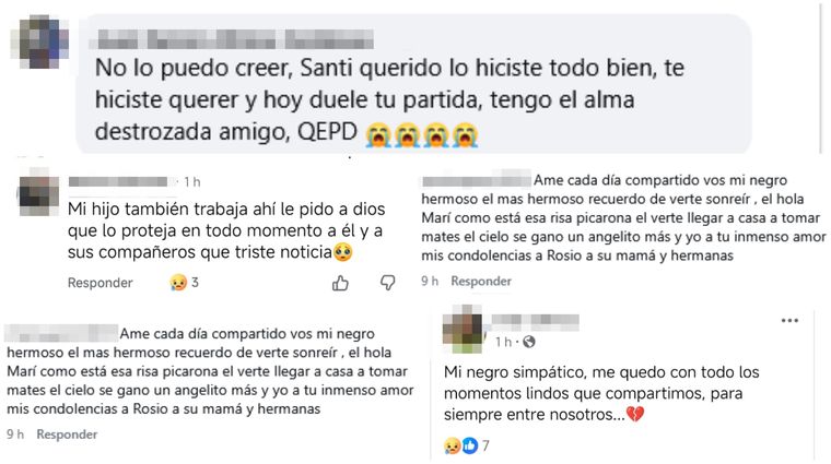 Los mensajes de dolor en las redes tras la muerte de Santino Calivar. Los mensajes de dolor en las redes tras la muerte de Santino Calivar.