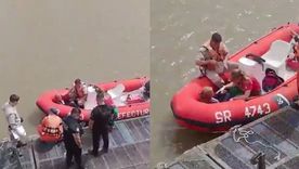 El rescate de la mujer que se tiró en Puerto Madero.