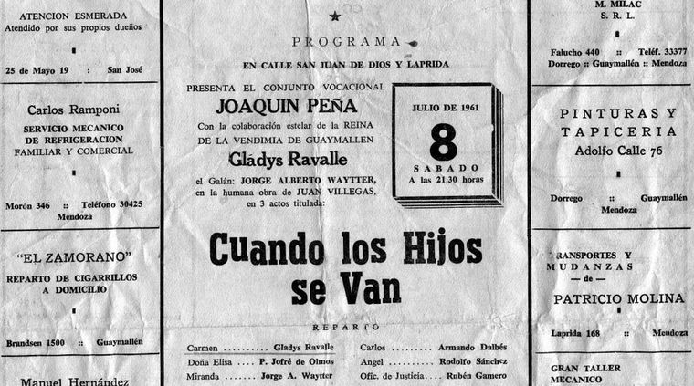 Aviso de un diario, el 8 de julio de 1961: Foto: Gladys Ravalle.