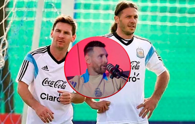 Messi contó en qué fue importante Demichelis para su carrera. Foto: archivo y captura Clank!