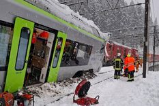 Por una avalancha, descarriló un tren en Suiza. Por una avalancha, descarriló un tren en Suiza.