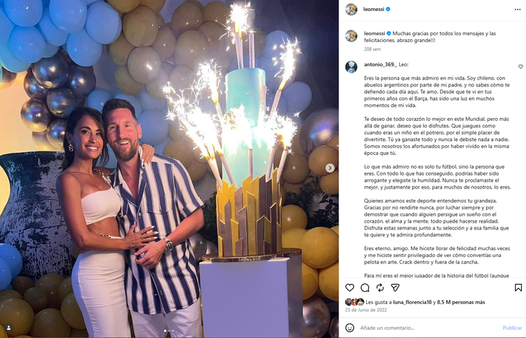Así fue el festejo de los 35 años de Messi en 2022. Así fue el festejo de los 35 años de Messi en 2022.
