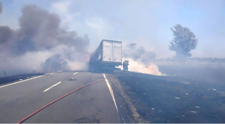 Una de las imágenes luego del accidente. Foto: NA.
