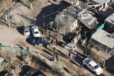 El trabajo de la Policía desde una vista aérea Foto: Ministerio de Seguridad