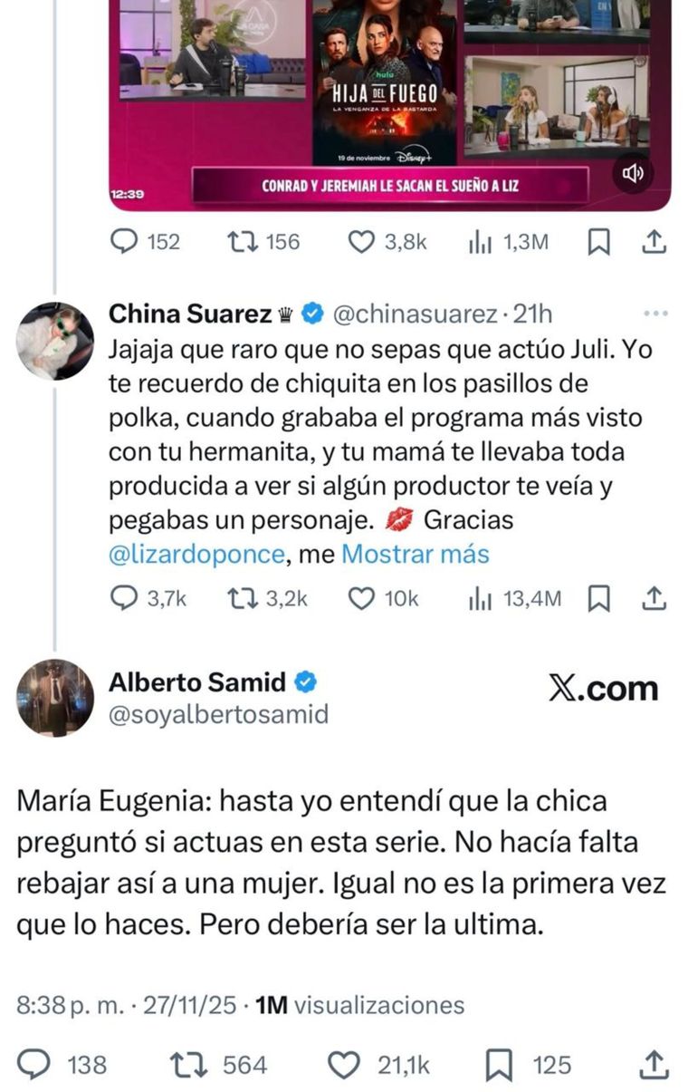La contundente respuesta del empresario para la actriz. La contundente respuesta del empresario para la actriz.