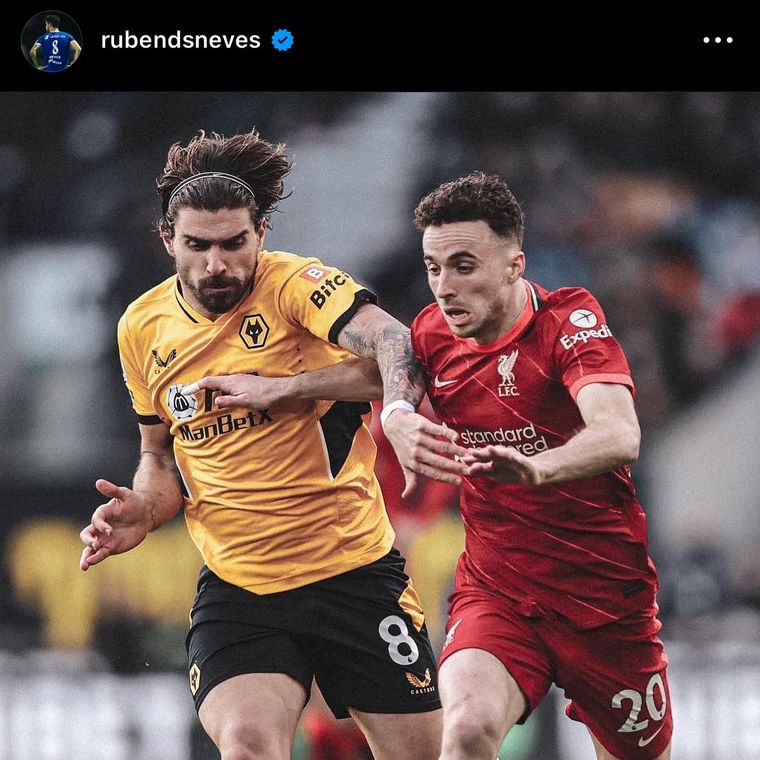 Rubén Neves era el mejor amigo de Diogo Jota y se habían enfrentado en Wolverhampton-Liverpool. Rubén Neves era el mejor amigo de Diogo Jota y se habían enfrentado en Wolverhampton-Liverpool.