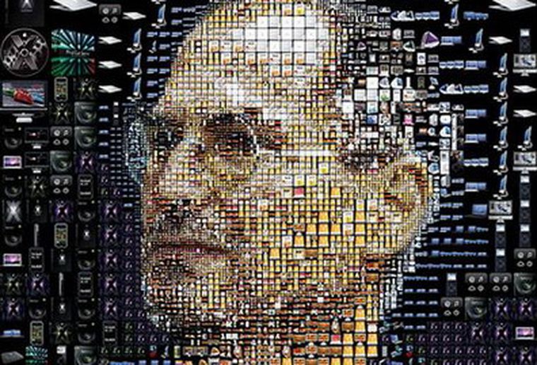 Steve Jobs recreado con sus invenciones.