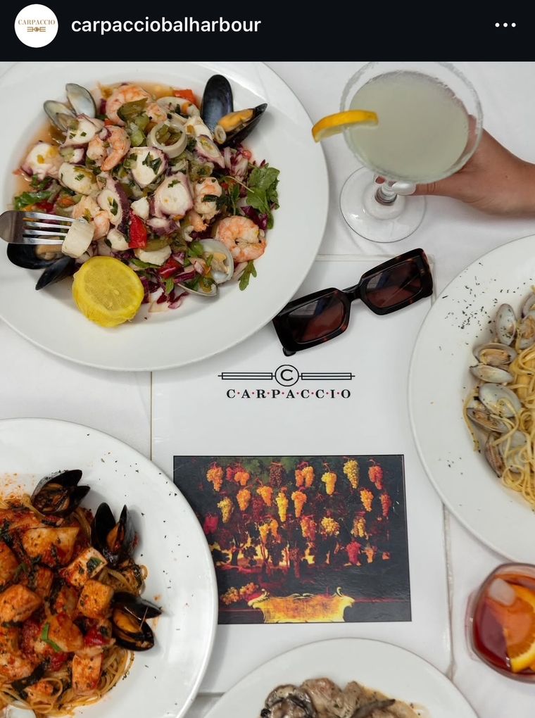 Carpaccio, un lugar de delicias. Foto: Instagram Carpaccio. Carpaccio, un lugar de delicias. Foto: Instagram Carpaccio.