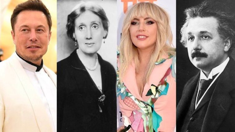 Elon Musk, Virginia Woolf, Lady Gaga y Albert Einstein son ejemplos de genios del pasado y presente según Wright. Foto: Getty Images