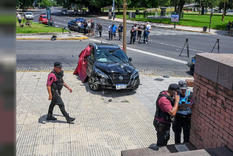 El auto que conducía la actriz quedó destrozado Foto: NA