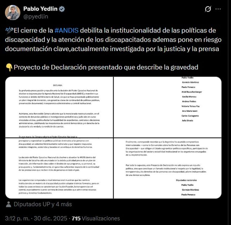 El proyecto del bloque K sobre la disolución de la Andis El proyecto del bloque K sobre la disolución de la Andis