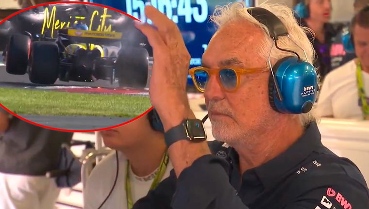 La transmisión captó la reacción de Briatore ante una pifia de Colapinto.