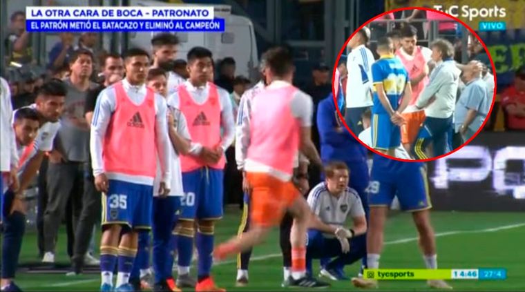 Rossi se calentó con Javi García porque no siguió sus indicaciones en los penales de Boca-Patronato.