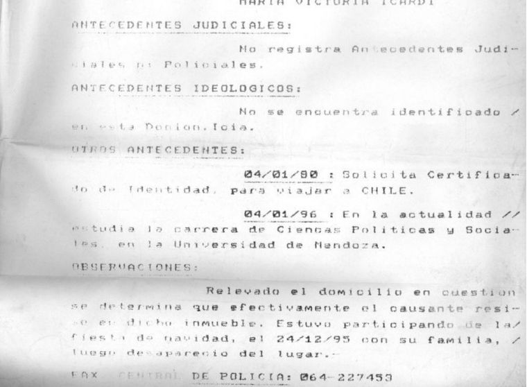 El informe de la policía de San Juan donde se consigna que Icardi fue espiado en su domicilio familiar. El informe de la policía de San Juan donde se consigna que Icardi fue espiado en su domicilio familiar.