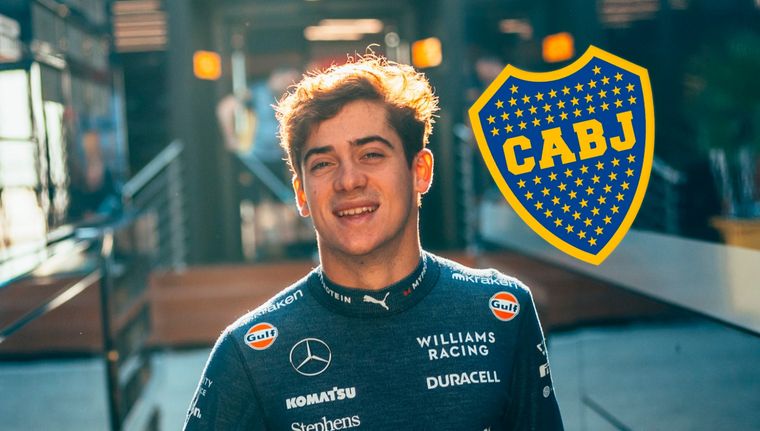 Colapinto y una nueva mención al Xeneize. Foto: @WilliamsRacing y Paladar Negro