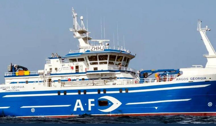 El Argos Georgia, nave hundida cerca de Malvinas. Foto: Efe.