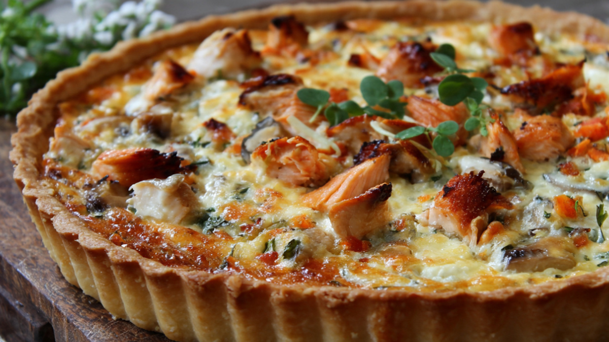 Esta receta de tarta de pollo y verdura es versátil, económica y fácil de elaborar