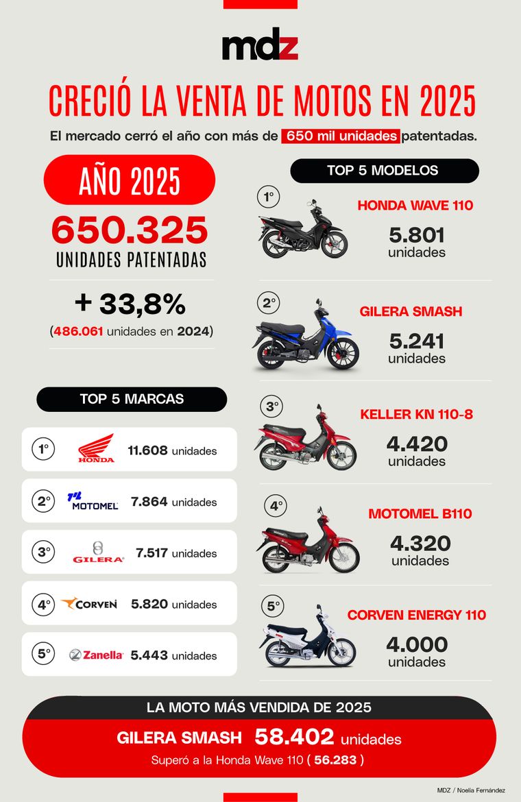 El año finalizó con un total de 650.325 unidades vendidas, esto es un 33,8% más que en 2024. El año finalizó con un total de 650.325 unidades vendidas, esto es un 33,8% más que en 2024.
