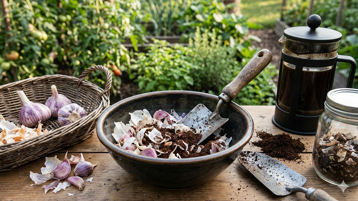 Por qué recomiendan mezclar café usado y cáscaras de ajo: el consejo de los expertos