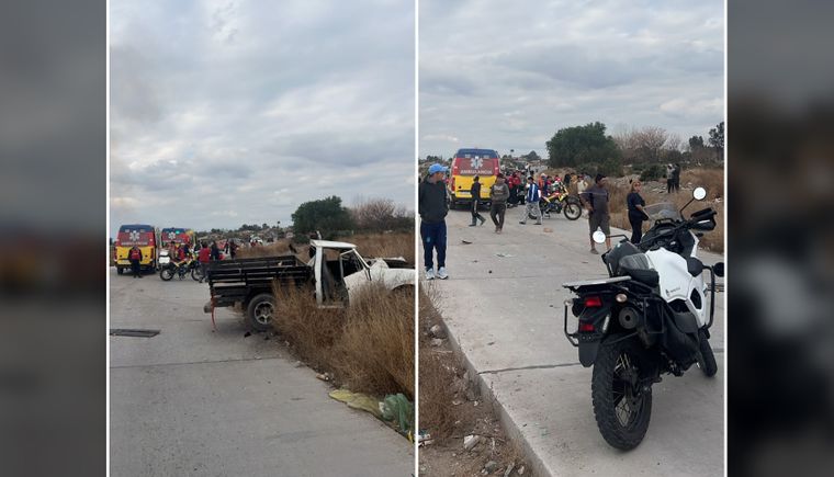 Las imágenes del accidente fatal en Las Heras.&nbsp;